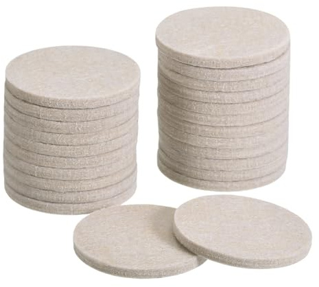 Uxcell 24Pcs 2.4'' Round Self Adhesive Felt Furniture Pads, Floor Protectors for Hardwood Floors (Beige)