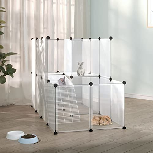 AUVYI Kleintierkäfig 142x74x93 cm Haustierkäfig Hamsterkäfig Rennmaus Käfig Kleintierkäfig Meerschweinchen Käfig Holz Zwerghamster Zubehör PP (Polypropylen), Stahl