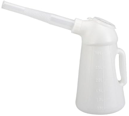 Folpus Bidon D'huile avec Bec Verseur, Bidon Distributeur, Durable, Récipient de Mesure D'huile de Fuite avec Couvercle pour Liquides de Véhicule, 3L