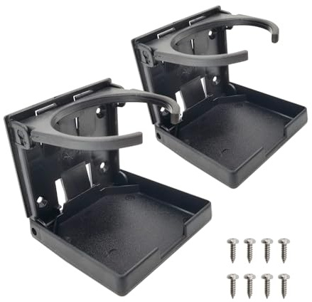 JT-HLM 2pcs Adjustable Folding Drink Holder Fit Car Cup Holder Bottle Can Cupholder Fit Boat RV, Cars, Trucks, Holder Black Cup Holder