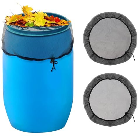 2pcs Rain Barrel Net Cover Adjustable Water Butt Net Round Bucket Mesh Cover Water Tank Mesh Cover Water Barrel Protection Screen Rain Barrel With Drawstring For Outdoor Garden Rain Butts(80cm)