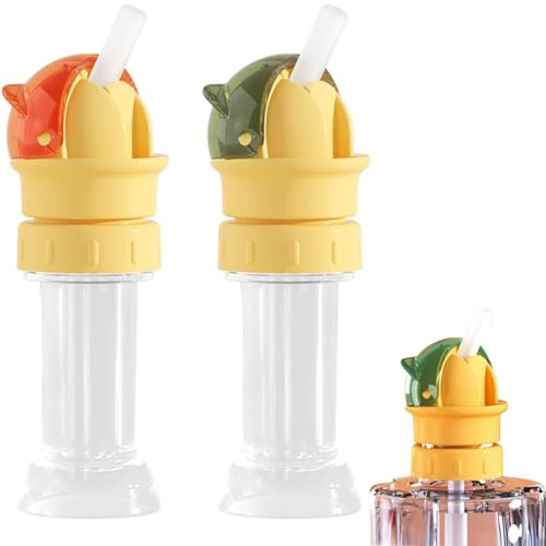 NEERIX 2 coperchi riutilizzabili per bottiglie per bambini, con cannuccia e adattatore superiore, per la maggior parte delle bottiglie standard, accessori per bottiglie