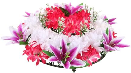 ULDIGI Künstlicher Opferkranz Trauerblumenkranz Friedhofs-trauerkranzgirlande Grabblumenkranz Opferkranz Aus Echtem Herz Türkranz Blumenkranz Für Trauerfeiern