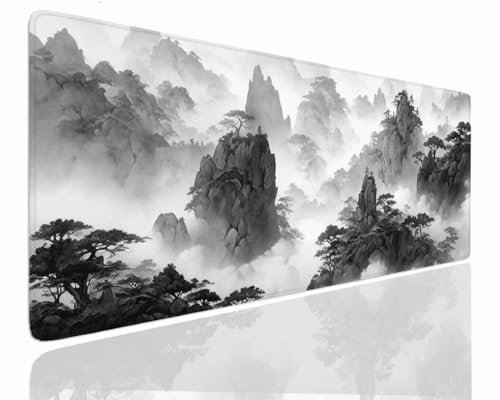 Tapis de Souris XXL 1600x800x4mm Grand Tapis de Bureau Tapis de Souris Gamer Tapis Bureau Gaming Antidérapant Résistant à L'eau Tapis Souris XXL Mouse Pad Mat Charcoal Sous-Mainm, Clavier Souris J-152
