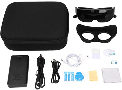 Casque VR 4K avec écran WiFi, Lunettes Intelligentes Légères et Rechargeables Réglables, Lunettes de réalité Virtuelle pour 2K,