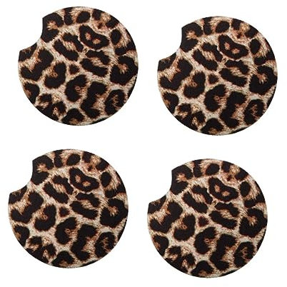 IMIKEYA 4stücke Leopard Muster Rutsch Auto Tasse Matte Praktische Auto Tasse Pad