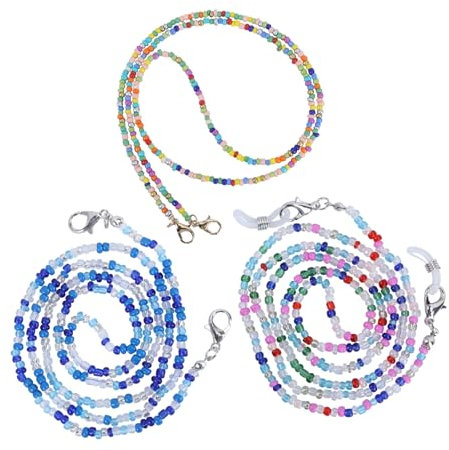 OATIPHO 3stücke Brillen Kette Im Boho-stil Zum Aufhängen Bunte Brillenketten Aus Hochwertigem Material Brillenperlenkette Als Dekorative Brillenbandlösung