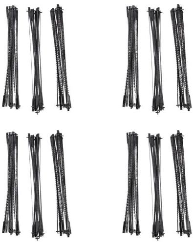 Dxoniislh 144 Stück Dekupiersäge Scrollen Blätter 127 mm Kohlenstoff Stahl Laubsäge Blätter mit Kreuz Stift 15/18/24 Zähne Standard Fein Schnitt Säge Blätter