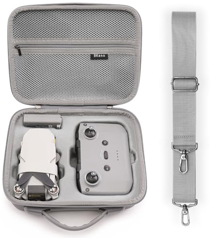 Veftsvy Mini 4K-väska, bärbar bärväska, kompakt resväska med bärrem för DJI Mini 2/2 SE/4K drönare och styrenhet och batteritillbehör, Grå, Klassisk
