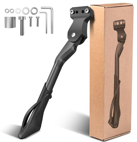 Fahrradständer - 24-29 Zoll Höhenverstellbar Fahrrad Hinterbauständer mit 2 Löchern - Universal Aluminium Stabil Seitenständer 40 mm Lochabstand für M6 Schrauben für Mountainbike Rennrad |E-Bike| MTB