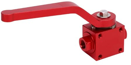 aqxreight Vanne D'arrêt de Carburant NPT 1/8 Po Vanne D'arrêt de Verrouillage de Conduite de Frein NPT 1/8 Po En Aluminium Billette pour Systèmes de Freinage Hydraulique avec Finition (rouge)