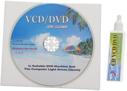 COOLHIYA Multifunctional CD DVD Vcd Player Cleaning Set with Brush Disc and Cleaning Fluid Deep Groove Cleaner for Skipping and Freezing Playback Issues Material Maintenance Kit