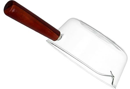WATIIFUFU Cazo de Vidrio Borosilicato 400ml, Herramienta de Cocina para Calentar Leche y Sopa, Mango de Madera, Adecuado para Cocina