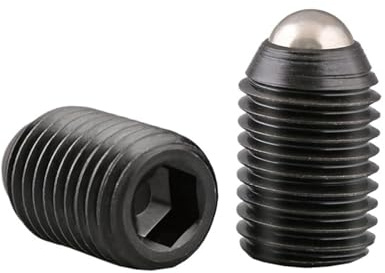 5 Stück Kohlenstoffstahl Kugelkopf-Innensechskant-Federkugel-Gewindestift-Madenschraube Schwarz M8(10mm)