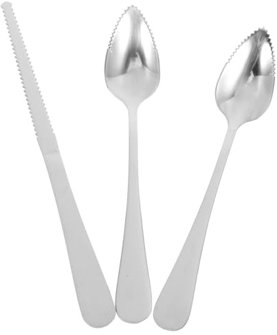 GRADENEVE Corte de Frutas con Cuchara y Cuchillo de Acero Inoxidable Borde Dentado para Pomelo Kiwi y Limón Utensilios de Cocina para Ensaladas de Bayas