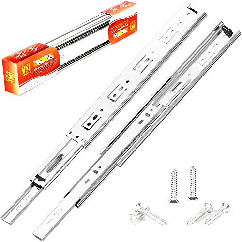 DSL Drawer Runners, Full Extension Ball Bearing Slides (400mm 16'') | Heavy Duty 60kg Side Mount Cabinet Drawer Runners | Full Extension Drawer Runners for Smooth Everyday Use