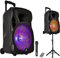 BOOST-Mobile12-set - ENCEINTE SONO 600W KARAOKE PORTABLE + PIED + MICRO SANS FIL + BLUETOOTH USB SD
