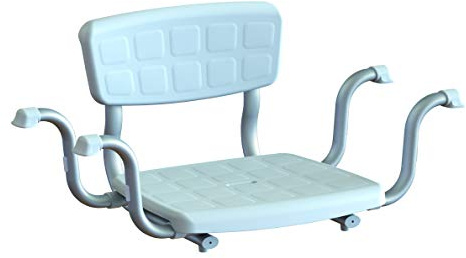 Kdesign Sedile Vasca con Schienale in Polipropilene, Alluminio, Acciaio Inox