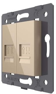 Livolo - Interruptor de luz táctil de cristal, interruptor inalámbrico, enchufe, etc., color dorado (módulo: teléfono/caja de alimentación VL-C7-1TC-13)