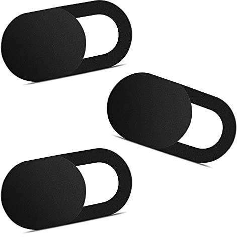 Webcam Cover (3 Pack) Yilador 0.03 inch Ultra Thin Laptop Camera Cover Slide for Computer MacBook Pro iMac iPhone Cell Phone PC Tablet Notebook Surface Pro Echo Show Camera Blocker Slider - Black