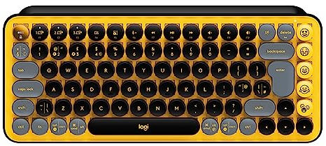 Logitech POP Keys Tastiera Meccanica Wireless con Tasti Emoji Personalizzabili, Layout Internazionale QWERTY - Blast