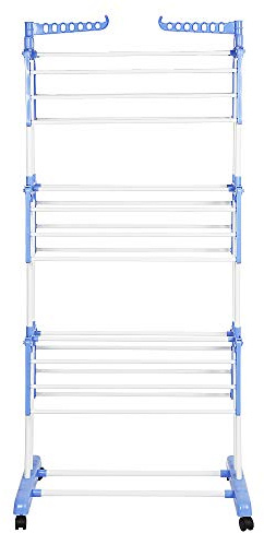 Yizhe Mobiler Wäscheständer,rollbarer Wäschetrockner Handtuchhalter,Wäschetrockner-Turm,Kleiderbügel für zuhause drinnen und draußen,Wäscheständer Turm,Wäschetrockner Groß,Faltbar Rolling 6 Wheels