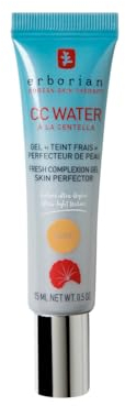 Erborian, CC Water with Centella Asiatica, Crema idratante per perfezionare la pelle con acido ialuronico, CC Water Doré, 15 ml