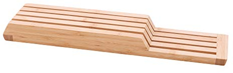 Point-Virgule Bloque para cuchillos sin cuchillos de madera de bambú, extensible, para cocina, carne, pan o cuchillos japoneses y cubiertos, accesorios de cocina, FSC®, diámetro 12 cm, altura 22 cm