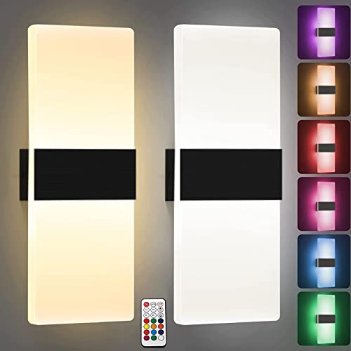 ANKBOY Intelligente LED Wandleuchten Graffiti Kontrolle(RGB+CCT) Stimmungslicht Dimmbare 2 Stücke Wandleuchte aus Acryl mit Timing Funktion APP-Steuerung Schlafzimmer Wandbeleuchtung Flur,Silber