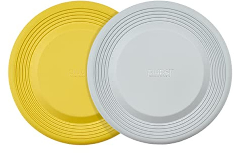 PiuPet® Set di 2 Frisbee per Cani | 22cm Diametro | Giochi e Accessori | Frisbee Morbido | Giocattolo per Cani