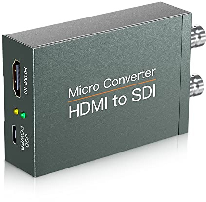SEMZHENG Convertisseur HDMI vers SDI - 2 Ports de Sortie avec Audio Embedder - Compatible 1080P, 3G/HD-SDI et Reconnaissance Automatique du Format