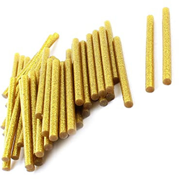 PATIKIL 100mm x 7mm Mini Adesivo Caldo Fuso Colla Bastoncino, 50pz Alta Temperatura per Caldo Fonde Incolla Pistola, Oro Tono