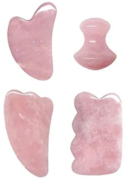 Rosenquarz-Gesichtsroller Und Gua Sha-Set Natürlicher Jade-Gouache-Schaber Gua Sha-Massage-Quarz-Roller Gesichtslifting-Massagewerkzeug,typ 16