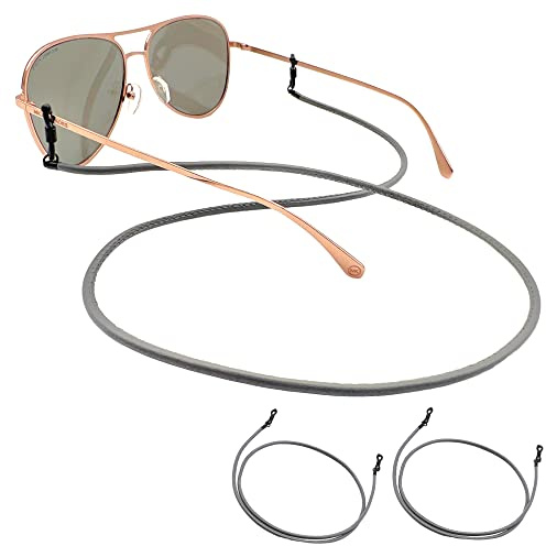 GERNEO® – DAS ORIGINAL – Premium Leder Brillenband & Brillenkordel – Doppelpack in diversen Farben – Glattlederoptik Unisex PU Brillenkordel für Lesebrille & Sonnenbrille