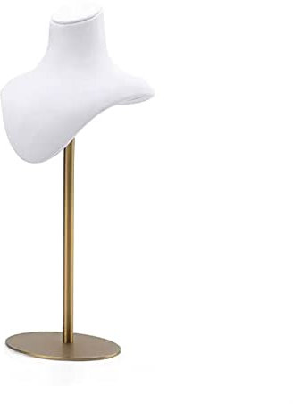 Schmuckständer Samt-Halskettenständer, Schmuck-Halsketten-Display, goldfarbener Metallhals-Aufhänger, schwarzer Samt-Schmuckbüste, Schaufensterpuppenständer for Einzelhandelsausstellung schmuckaufbewa