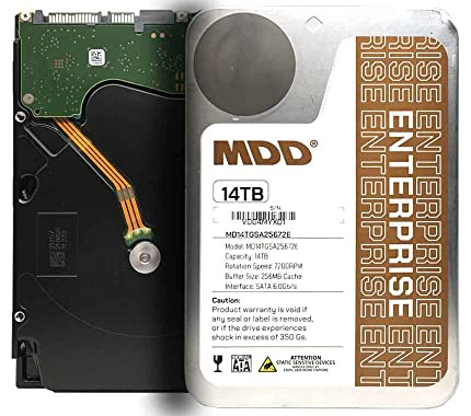 MDD MAXDIGITALDATA MDD (MDD14TSATA25672E) 14TB 7200RPM 256MB Cache SATA 6.0Gb/s 3.5-inch Enterprise Hard Drive - 5 Years Warranty (Renewed)