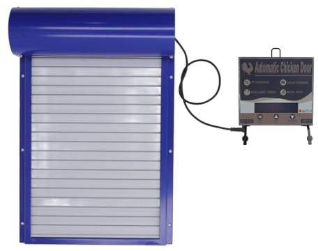 Automatische Hühnerklappe Batterie Automatischer Hühnerstall Türöffner mit Zeitschaltuhr, HD LED Display, Timer, Manuell, Hühnertür Automatisch Voll Aluminiumtür, 28,5x20,5cm