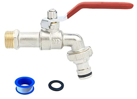 Garten Wasserhahn, 1 / 2 in Kugelhahn Frostsicher, für Haushalt, Garten, Industriebereic, Rot