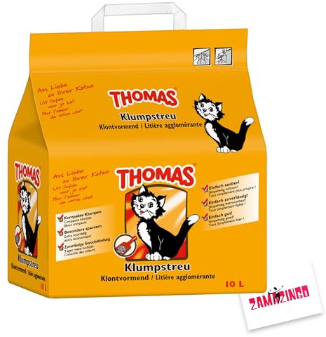 Thomas Klumpstreu Geruchsbindende Katzenstreu (10 L) + Zama4Zingo Karte