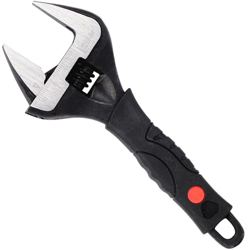 Sharp-tec 6-Inch Adjustable Spanner Wrench (150mm), 34mm Wide Jaw Large Opening, Chrome Vanadium Steel, Black Oxide Finish, Heavy-Duty Plumbing & DIY Tool with Ergonomic Grip