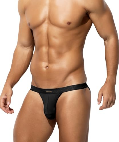 Mauro Kane Mens Briefs Soft Lightweight Sexy Low Rise Underwear Pouch Comfortable Bikini Underpants Black L