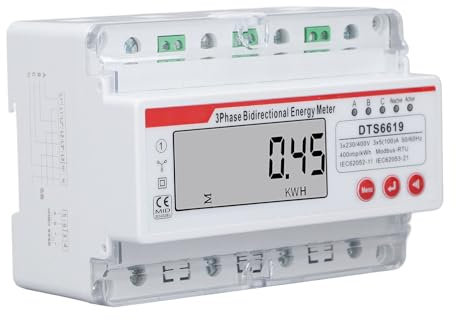 Compteur électrique KWh, Compteur D'énergie Triphasé à 4 Fils, Compteur D'électricité Bidirectionnel, Compteur De Consommation D'énergie, 7P 3 X 230 400 V 5 (100) A, Compteur D'énergie Numérique Intel