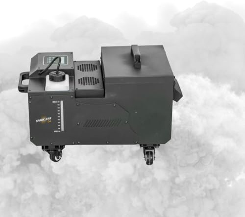 SPARKLERS CLUB Machine à Fumée lourde 1500W - Fonctionne avec du liquide, Réservoir 1,2L, télécommande incluse - 340m3 / min, idéale pour les mariages, DJ et professionnels, Facile à transporter
