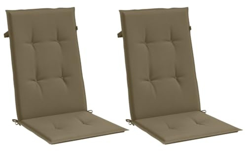 vidaXL Hochlehner-Auflagen 2 STK. Melange Taupe 120x50x4 cm Stoff