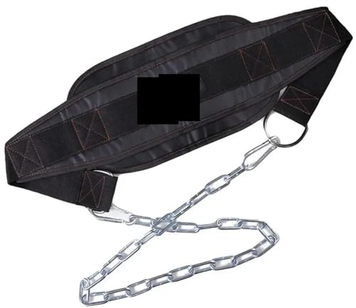 QAUUCP Gewichthebergürtel aus dickem Neopren mit Ketten-Dip-Gürtel for Klimmzüge, Klimmzüge, Kettlebell, Langhantel, Fitness, Bodybuilding, Fitnessstudio GewichthebergüRtel