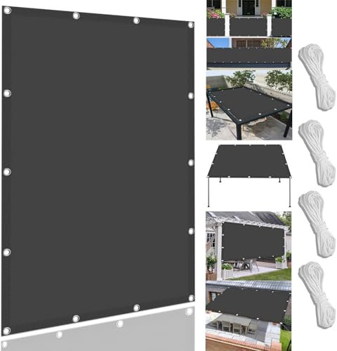 Sonnensegel für Gartenpavillon Sunset Deluxe 100 x 580 cm,(Nach Mass) Markisenstoff 98% Uv Schutz Wasserabweisend, Überdachung Schattenabdeckung,Für Terrasse Garten, Dunkelgrau