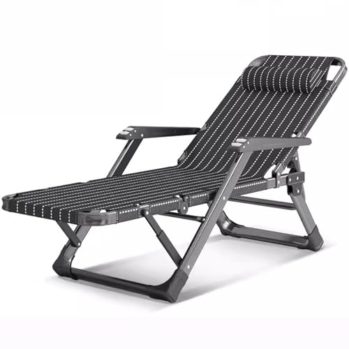 ZTGL C, Sonnenliege Klappbar, Tragbar Gartenliege, Klappbar Strandliege, Klappbar Feldbett, Verstellbar Campingbett mit Auflage und Kopfstütze, Feldbetten Klappbar