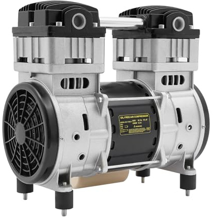 HarBin-Star Testa di compressore d'aria con 2 silenziatori, 1500 W, 2800 giri/min, motore Pure Copper per fabbriche, case, riparazione auto 140 l/min