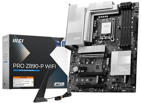 MSI PRO Z890-P WiFi ProSeries Motherboard (Supports Core Ultra Series 2 Intel Processors, LGA 1851, DDR5, PCIe 5.0, M.2, SATA, 5Gbps LAN, USB Type-C, Wi-Fi 7, Bluetooth 5.4, Thunderbolt 4, ATX)
