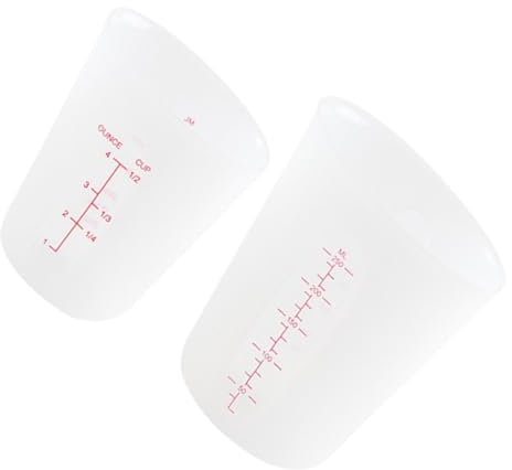 OKUMEYR 2 Misurini in Silicone Scala Doppia Per Cucina 125 Ml E 250 Ml Misurazione Liquidi E Resina